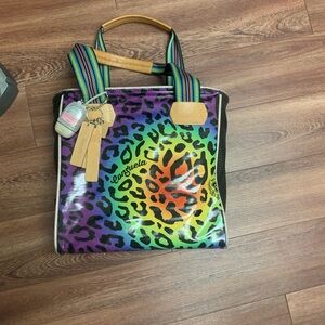 Consuela Multicolor Leopard Print Tote